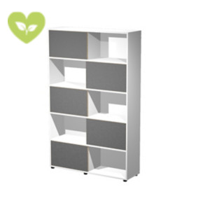 Libreria con 5 ante scorrevoli Sliding, 120 x 35 x 190,6 cm, Struttura Bianca, Ante Antracite Libreria con 5 ante scorrevoli Sliding, 120 x 35 x 190,6 cm, Struttura Bianca, Ante Antracite