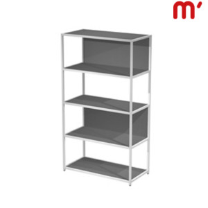 Libreria media modulare Afrodite, 90 x 44 x 161 cm, Metallo/Nobilitato Melaminico, Struttura Bianca, Ripiani e Retro Antracite Libreria media modulare Afrodite, 90 x 44 x 161 cm, Metallo/Nobilitato Melaminico, Struttura Bianca, Ripiani e Retro Antracite