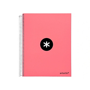 LIDERPAPEL Antartik Cuaderno, espiral, A4 microperforado, tapa forrada, 120 hojas, 100 gr, cuadriculado 5 mm, 5 bandas, 4 taladros, color coral LIDERPAPEL Antartik Cuaderno, espiral, A4 microperforado, tapa forrada, 120 hojas, 100 gr, cuadriculado 5 mm, 5 bandas, 4 taladros, color coral