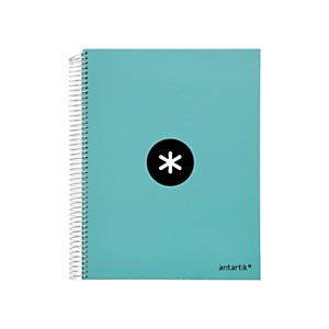 LIDERPAPEL Antartik Cuaderno, espiral, A4 microperforado, tapa forrada, 120 hojas, 100 gr, cuadriculado 5 mm, 5 bandas, 4 taladros, color menta LIDERPAPEL Antartik Cuaderno, espiral, A4 microperforado, tapa forrada, 120 hojas, 100 gr, cuadriculado 5 mm, 5 bandas, 4 taladros, color menta
