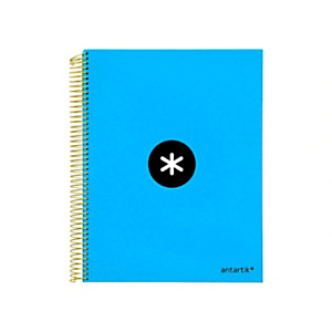 LIDERPAPEL Antartik Cuaderno, espiral, A4 microperforado, tapa forrada, 120 hojas, 100 gr, rayado horizontal, 5 bandas, 4 taladros, azul LIDERPAPEL Antartik Cuaderno, espiral, A4 microperforado, tapa forrada, 120 hojas, 100 gr, rayado horizontal, 5 bandas, 4 taladros, azul