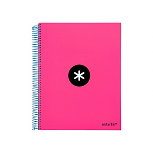 LIDERPAPEL Antartik Cuaderno, espiral, A4 microperforado, tapa forrada, 120 hojas, 100 gr, rayado horizontal, 5 bandas, 4 taladros, rosa LIDERPAPEL Antartik Cuaderno, espiral, A4 microperforado, tapa forrada, 120 hojas, 100 gr, rayado horizontal, 5 bandas, 4 taladros, rosa