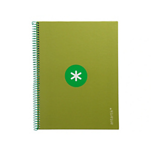LIDERPAPEL Antartik Cuaderno, espiral, A4 microperforado, tapa forrada, 80 hojas, 90 gr, rayado horizontal, 1 banda, 4 taladros, verde LIDERPAPEL Antartik Cuaderno, espiral, A4 microperforado, tapa forrada, 80 hojas, 90 gr, rayado horizontal, 1 banda, 4 taladros, verde