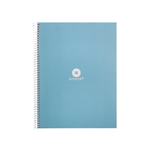 LIDERPAPEL Antartik Cuaderno, espiral, A4 microperforado, tapa forrada, 80 hojas, 90 gr, rayado puntos, 1 banda, 4 taladros, color celeste LIDERPAPEL Antartik Cuaderno, espiral, A4 microperforado, tapa forrada, 80 hojas, 90 gr, rayado puntos, 1 banda, 4 taladros, color celeste