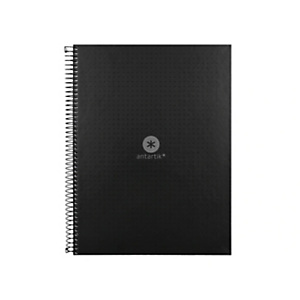 LIDERPAPEL Antartik Cuaderno, espiral, A4 microperforado, tapa forrada, 80 hojas, 90 gr, rayado puntos, 1 banda, 4 taladros, color negro LIDERPAPEL Antartik Cuaderno, espiral, A4 microperforado, tapa forrada, 80 hojas, 90 gr, rayado puntos, 1 banda, 4 taladros, color negro