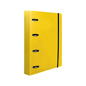 LIDERPAPEL Carpeta de 4 anillas 25 mm con recambio, A4, cuadricula 5 mm, 100 hojas, 80 gr, polipropileno, 40 mm amarillo fluor LIDERPAPEL Carpeta de 4 anillas 25 mm con recambio, A4, cuadricula 5 mm, 100 hojas, 80 gr, polipropileno, 40 mm amarillo fluor