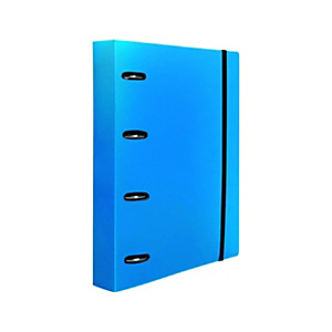 LIDERPAPEL Carpeta de 4 anillas 25 mm con recambio, A4, cuadricula 5 mm, 100 hojas, 80 gr, polipropileno, 40 mm azul translúcido LIDERPAPEL Carpeta de 4 anillas 25 mm con recambio, A4, cuadricula 5 mm, 100 hojas, 80 gr, polipropileno, 40 mm azul translúcido