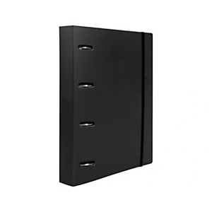 LIDERPAPEL Carpeta de 4 anillas 25 mm con recambio, A4, cuadricula 5 mm, 100 hojas, 80 gr, polipropileno, mixtas 25 mm negro LIDERPAPEL Carpeta de 4 anillas 25 mm con recambio, A4, cuadricula 5 mm, 100 hojas, 80 gr, polipropileno, mixtas 25 mm negro