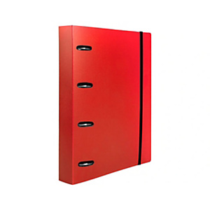 LIDERPAPEL Carpeta de 4 anillas 25 mm con recambio, A4, cuadricula 5 mm, 100 hojas, 80 gr, polipropileno, mixtas 25 mm rojo LIDERPAPEL Carpeta de 4 anillas 25 mm con recambio, A4, cuadricula 5 mm, 100 hojas, 80 gr, polipropileno, mixtas 25 mm rojo