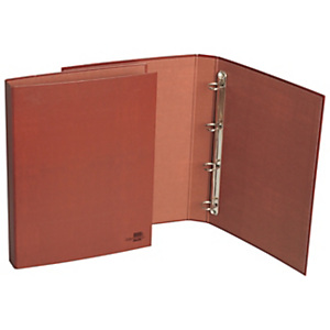 LIDERPAPEL Carpeta de 4 anillas 25 mm mixtas, Folio, cartón cuero forrado, compresor plástico, marrón LIDERPAPEL Carpeta de 4 anillas 25 mm mixtas, Folio, cartón cuero forrado, compresor plástico, marrón