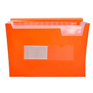 LIDERPAPEL Carpeta clasificador con fuelle, polipropileno A4 Naranaj Fluor opaco 13 departamentos LIDERPAPEL Carpeta clasificador con fuelle, polipropileno A4 Naranaj Fluor opaco 13 departamentos