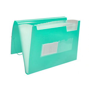 LIDERPAPEL Carpeta clasificador con fuelle, polipropileno A4 Verde opaco 13 departamentos LIDERPAPEL Carpeta clasificador con fuelle, polipropileno A4 Verde opaco 13 departamentos