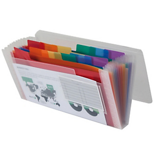 LIDERPAPEL Carpeta clasificador con fuelle, polipropileno para letras y cheques, Spectrafile 13 departamentos LIDERPAPEL Carpeta clasificador con fuelle, polipropileno para letras y cheques, Spectrafile 13 departamentos