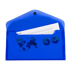 LIDERPAPEL Carpeta dossier con broche polipropileno, tamano sobre americano 260 x 140 mm azul translúcido LIDERPAPEL Carpeta dossier con broche polipropileno, tamano sobre americano 260 x 140 mm azul translúcido