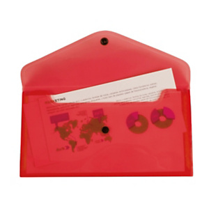 LIDERPAPEL Carpeta dossier con broche polipropileno, tamano sobre americano 260 x 140 mm rojo translúcido LIDERPAPEL Carpeta dossier con broche polipropileno, tamano sobre americano 260 x 140 mm rojo translúcido