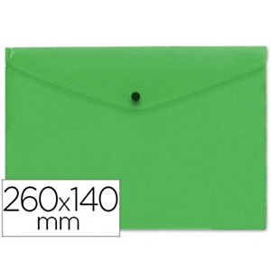 LIDERPAPEL Carpeta dossier con broche polipropileno, tamano sobre americano 260 x 140 mm verde translúcido LIDERPAPEL Carpeta dossier con broche polipropileno, tamano sobre americano 260 x 140 mm verde translúcido