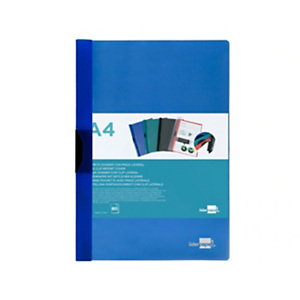 LIDERPAPEL Carpeta dossier pinza, lateral, polipropileno, A4, Azul translúcido 60 hojas, pinza deslizante LIDERPAPEL Carpeta dossier pinza, lateral, polipropileno, A4, Azul translúcido 60 hojas, pinza deslizante