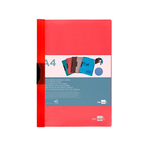 LIDERPAPEL Carpeta dossier pinza, lateral, polipropileno, A4, Rojo translúcido 30 hojas, pinza deslizante LIDERPAPEL Carpeta dossier pinza, lateral, polipropileno, A4, Rojo translúcido 30 hojas, pinza deslizante