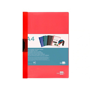 LIDERPAPEL Carpeta dossier pinza, lateral, polipropileno, A4, Rojo translúcido 60 hojas, pinza deslizante LIDERPAPEL Carpeta dossier pinza, lateral, polipropileno, A4, Rojo translúcido 60 hojas, pinza deslizante