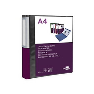 LIDERPAPEL Carpeta personalizable, canguro, de 2 anillas 25 mm, mixtas, polipropileno, A4 negro opaco LIDERPAPEL Carpeta personalizable, canguro, de 2 anillas 25 mm, mixtas, polipropileno, A4 negro opaco