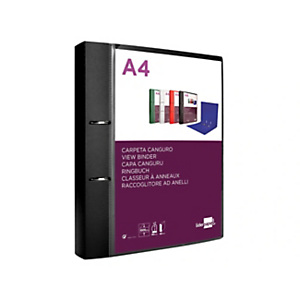 LIDERPAPEL Carpeta personalizable, canguro, de 2 anillas 40 mm, mixtas, polipropileno, A4 negro opaco LIDERPAPEL Carpeta personalizable, canguro, de 2 anillas 40 mm, mixtas, polipropileno, A4 negro opaco