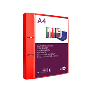 LIDERPAPEL Carpeta personalizable, canguro, de 2 anillas 40 mm, mixtas, polipropileno, A4 rojo translúcido LIDERPAPEL Carpeta personalizable, canguro, de 2 anillas 40 mm, mixtas, polipropileno, A4 rojo translúcido