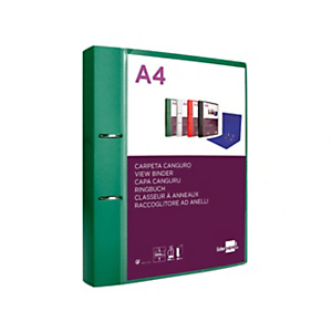 LIDERPAPEL Carpeta personalizable, canguro, de 2 anillas 40 mm, mixtas, polipropileno, A4 verde translúcido LIDERPAPEL Carpeta personalizable, canguro, de 2 anillas 40 mm, mixtas, polipropileno, A4 verde translúcido