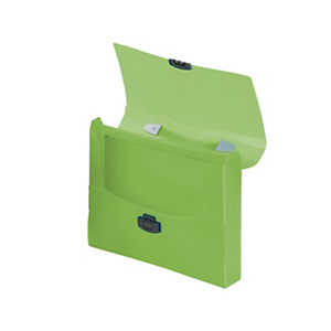 LIDERPAPEL Carpeta portadocumentos, broche, de polipropileno, A4 verde transparente con asa LIDERPAPEL Carpeta portadocumentos, broche, de polipropileno, A4 verde transparente con asa
