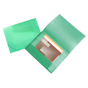 LIDERPAPEL Carpeta portadocumentos, solapas, polipropileno, A3 verde translúcido lomo flexible LIDERPAPEL Carpeta portadocumentos, solapas, polipropileno, A3 verde translúcido lomo flexible