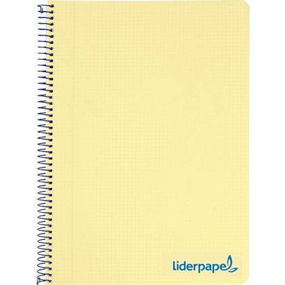 liderpapel Cuaderno, A4, cuadriculado, 120 hojas, cubierta polipropileno, amarillo