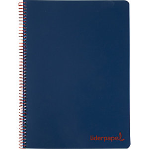liderpapel Cuaderno, A4, cuadriculado, 120 hojas, cubierta polipropileno, azul marino