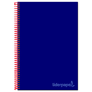 liderpapel Cuaderno, A4, cuadriculado, 140 hojas, cubierta dura cartón forrado con papel estucado mate, azul marino
