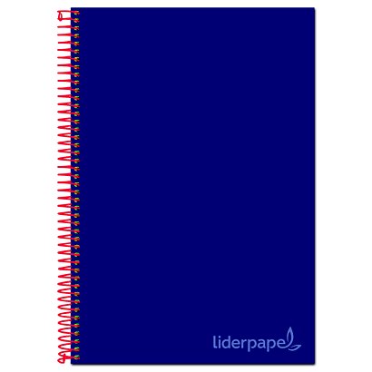 liderpapel Cuaderno, A4, cuadriculado, 140 hojas, cubierta dura cartón forrado con papel estucado mate, azul marino