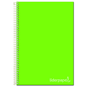 liderpapel Cuaderno, A4, cuadriculado, 140 hojas, cubierta dura cartón forrado con papel estucado mate, verde