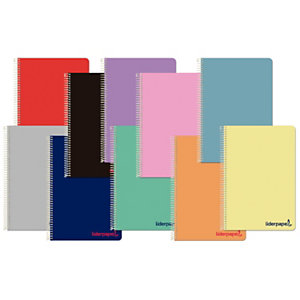 liderpapel Cuaderno, A4, rayado horizontal, 80 hojas, cubierta polipropileno, colores surtidos