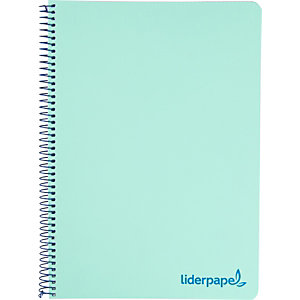liderpapel Cuaderno, A5, cuadriculado, 120 hojas, cubierta de plástico, verde