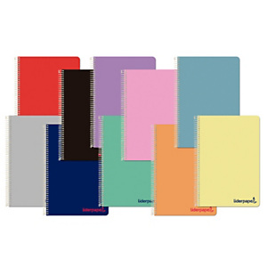 liderpapel Cuaderno, A5, rayado horizontal, 80 hojas, cubierta polipropileno, colores surtidos