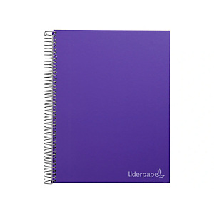 LIDERPAPEL Cuaderno, espiral, A4, micro, tapa forrada, 140 hojas, 75 gr, cuadriculado 5 x 5 mm, 5 bandas, 4 taladros, lila LIDERPAPEL Cuaderno, espiral, A4, micro, tapa forrada, 140 hojas, 75 gr, cuadriculado 5 x 5 mm, 5 bandas, 4 taladros, lila