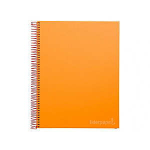 LIDERPAPEL Cuaderno, espiral, A4, micro, tapa forrada, 140 hojas, 75 gr, cuadriculado 5 x 5 mm, 5 bandas, 4 taladros, naranja LIDERPAPEL Cuaderno, espiral, A4, micro, tapa forrada, 140 hojas, 75 gr, cuadriculado 5 x 5 mm, 5 bandas, 4 taladros, naranja