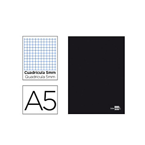 liderpapel Cuaderno grapado, A5, cuadriculado, 80 hojas, cubierta blanda cartón plastificado, negro liderpapel Cuaderno grapado, A5, cuadriculado, 80 hojas, cubierta blanda cartón plastificado, negro