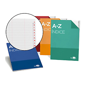 LIDERPAPEL Cuaderno Índice, tapa de cartoncillo, cuarto, 24 hojas, 70 gr, colores surtidos LIDERPAPEL Cuaderno Índice, tapa de cartoncillo, cuarto, 24 hojas, 70 gr, colores surtidos
