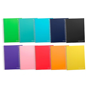 LIDERPAPEL Jolly Cuaderno, espiral, A4, micro, Multidisciplina, tapa forrada, 75 g, 140 hojas (28 hojas 5x5 mm + 112 hojas rayado horizontal), colores surtidos LIDERPAPEL Jolly Cuaderno, espiral, A4, micro, Multidisciplina, tapa forrada, 75 g, 140 hojas (28 hojas 5x5 mm + 112 hojas rayado horizontal), colores surtidos