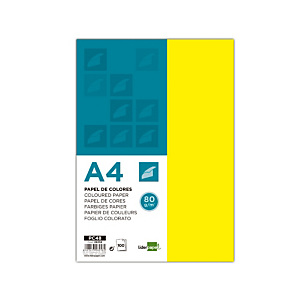 liderpapel Papel de Colores A4 80 g/m2 100h Amarillo liderpapel Papel de Colores A4 80 g/m2 100h Amarillo