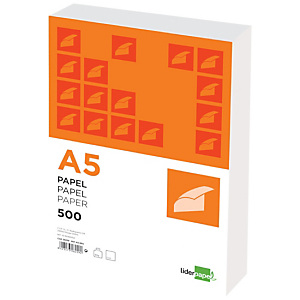 liderpapel Papel Multifunción para Faxes, Fotocopiadoras, Impresoras Láser e Impresoras de Inyección de Tinta Blanco A5 80 g/m² liderpapel Papel Multifunción para Faxes, Fotocopiadoras, Impresoras Láser e Impresoras de Inyección de Tinta Blanco A5 80 g/m²