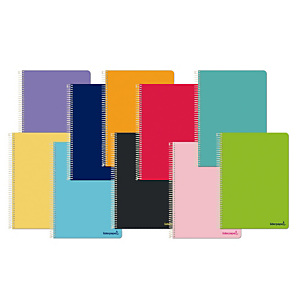 LIDERPAPEL Smart Cuaderno, espiral, cuarto apaisado, tapa blanda, 80 hojas, 60 gr, cuadricualado 4 x 4 mm, con margen, colores surtidos LIDERPAPEL Smart Cuaderno, espiral, cuarto apaisado, tapa blanda, 80 hojas, 60 gr, cuadricualado 4 x 4 mm, con margen, colores surtidos