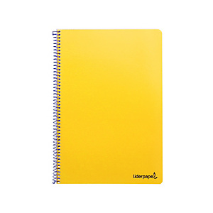 LIDERPAPEL Smart Cuaderno, espiral, Folio, tapa blanda, 80 hojas, cuadriculado 4 x 4 mm, con margen, amarillo LIDERPAPEL Smart Cuaderno, espiral, Folio, tapa blanda, 80 hojas, cuadriculado 4 x 4 mm, con margen, amarillo