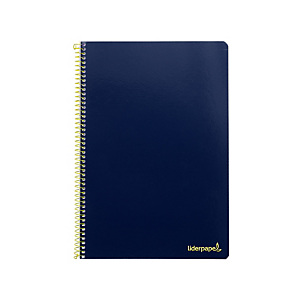 LIDERPAPEL Smart Cuaderno, espiral, Folio, tapa blanda, 80 hojas, cuadriculado 4 x 4 mm, con margen, azul oscuro LIDERPAPEL Smart Cuaderno, espiral, Folio, tapa blanda, 80 hojas, cuadriculado 4 x 4 mm, con margen, azul oscuro