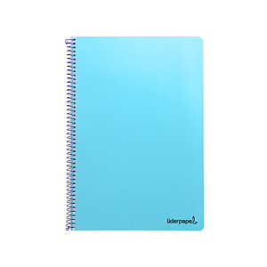 LIDERPAPEL Smart Cuaderno, espiral, Folio, tapa blanda, 80 hojas, cuadriculado 4 x 4 mm, con margen, celeste LIDERPAPEL Smart Cuaderno, espiral, Folio, tapa blanda, 80 hojas, cuadriculado 4 x 4 mm, con margen, celeste