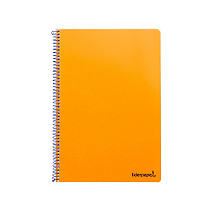 LIDERPAPEL Smart Cuaderno, espiral, Folio, tapa blanda, 80 hojas, cuadriculado 4 x 4 mm, con margen, naranja LIDERPAPEL Smart Cuaderno, espiral, Folio, tapa blanda, 80 hojas, cuadriculado 4 x 4 mm, con margen, naranja