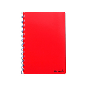 LIDERPAPEL Smart Cuaderno, espiral, Folio, tapa blanda, 80 hojas, cuadriculado 4 x 4 mm, con margen, rojo LIDERPAPEL Smart Cuaderno, espiral, Folio, tapa blanda, 80 hojas, cuadriculado 4 x 4 mm, con margen, rojo